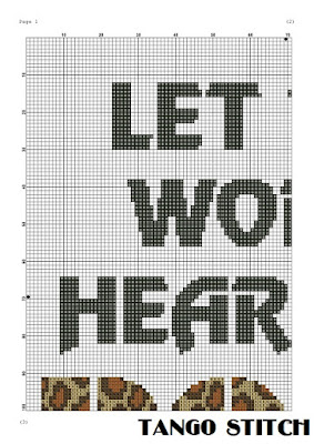 Let the world hear you roar feminist cross stitch pattern