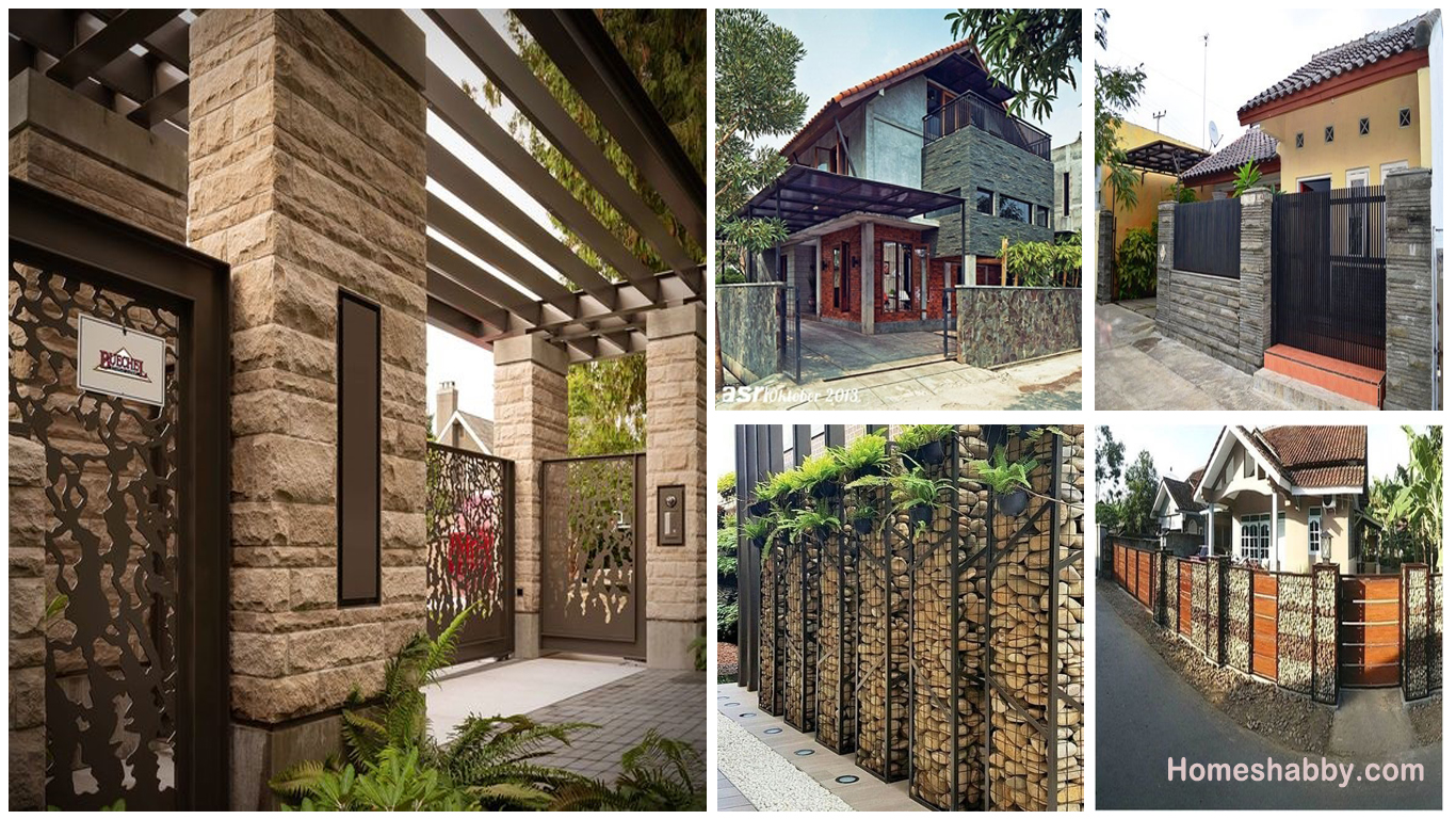 Kumpulan Desain Pagar Rumah Minimalis Dengan Batu Alam Untuk Tampilan Yang Natural Homeshabbycom Design Home Plans