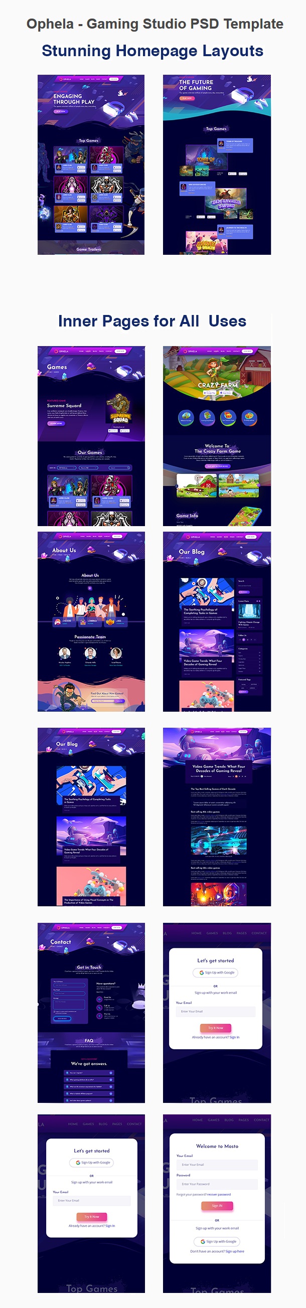 Gaming Studio Website Template