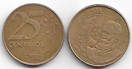 Moeda de25 centavos, 2001