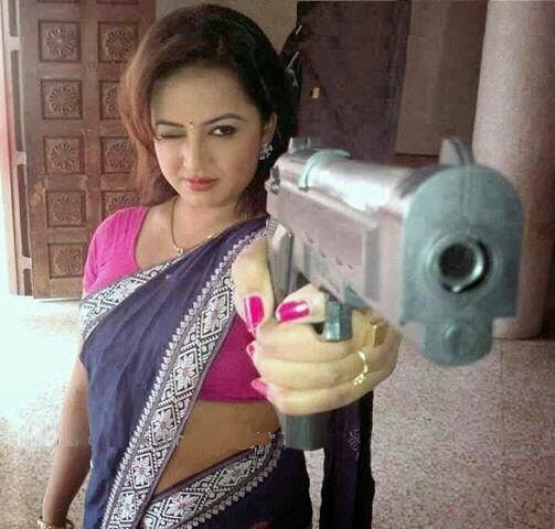 Indian  Women  with Gun Funny  Photo Funny  Pictures Blog 