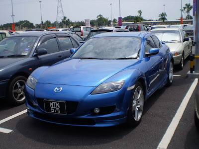 blue Mazda RX-8