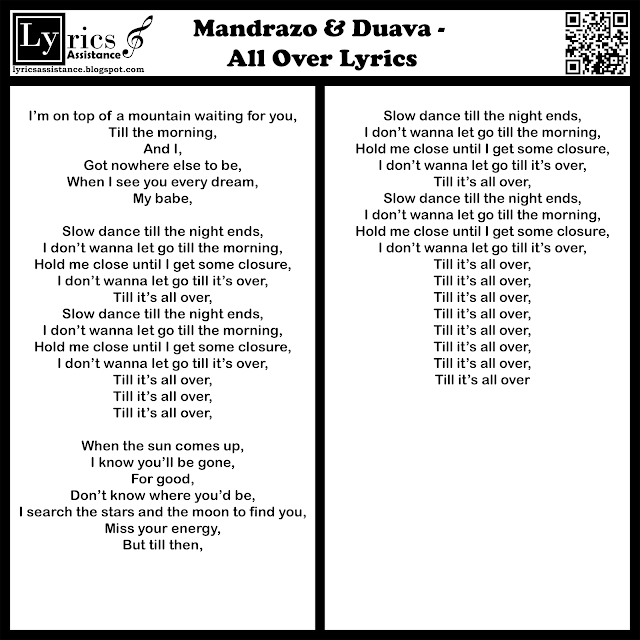 Mandrazo & Duava - All Over Lyrics | lyricsassistance.blogspot.com