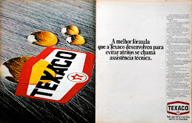 Texaco.  brazilian advertising cars in the 70s; os anos 70; história da década de 70; Brazil in the 70s; propaganda carros anos 70; Oswaldo Hernandez;