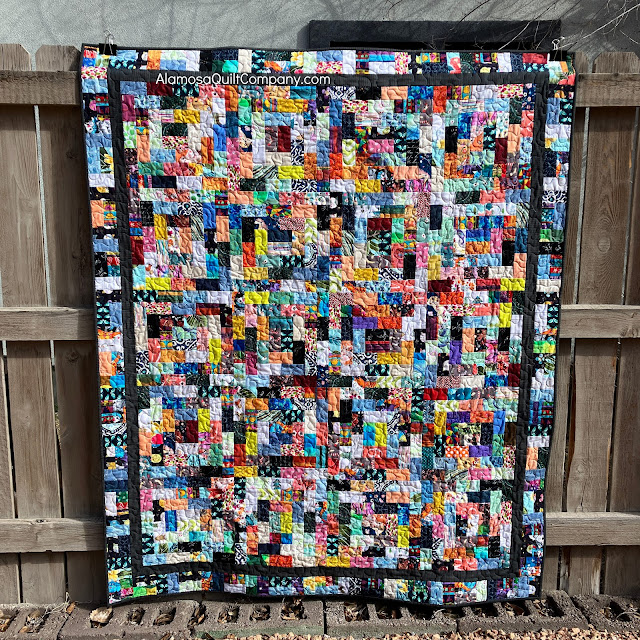 My potato chip block quilt finished
