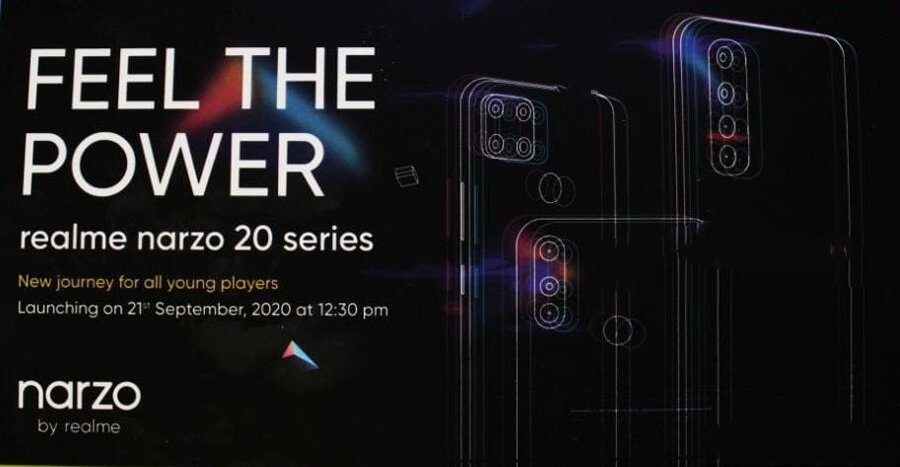 Realme Narzo 20 series phones official teasers finally revealed with punch-hole design