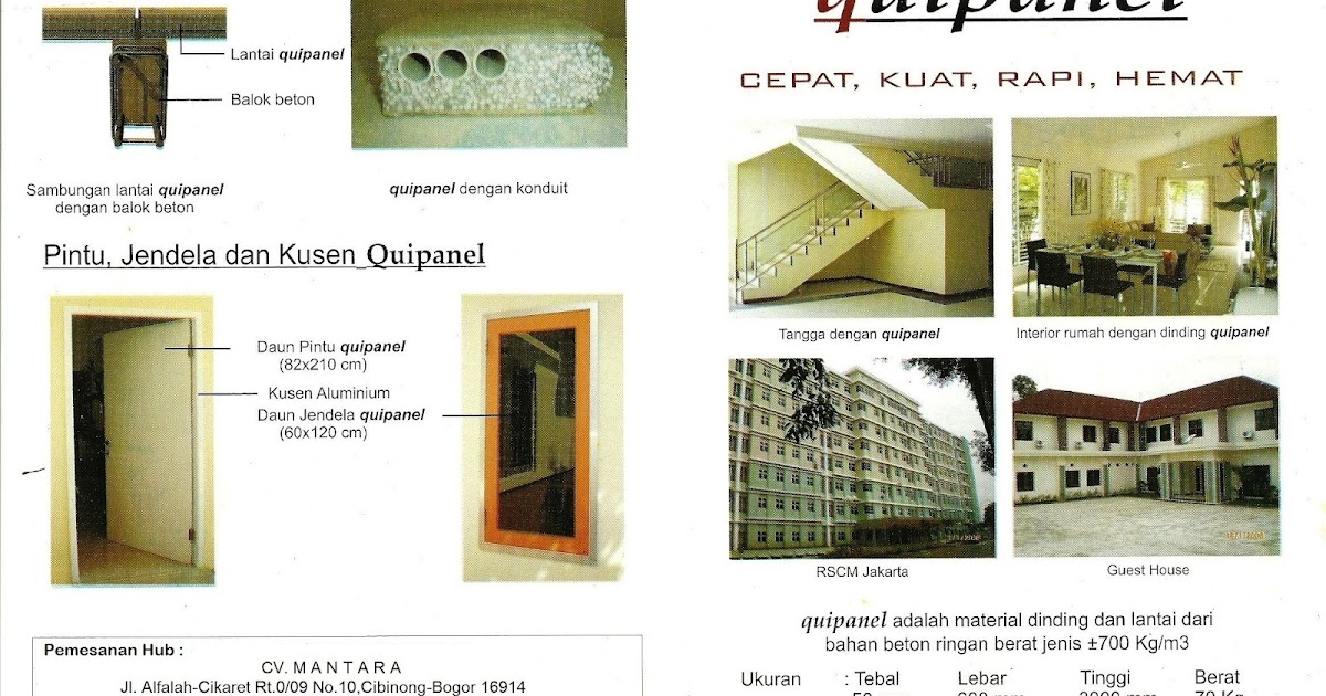 Qui Panel ( Dinding & Lantai Beton Ringan ): Dinding 