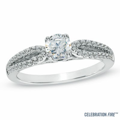 Zales Celebration Fire Diamond Split Shank Engagement Ring in 14K ...