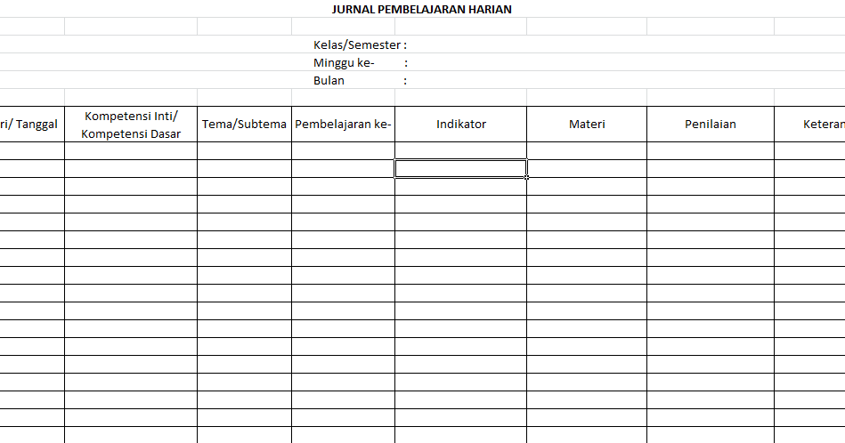 Contoh Jurnal Harian Guru Dalam Pembelajaran Kurikulum 2013 | Indahnya