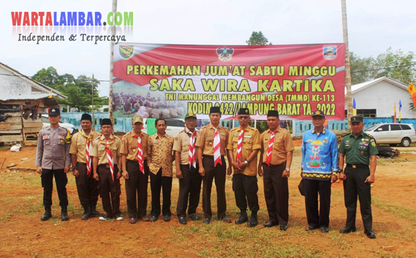 Perjusami Saka Wira Kartika Kodim 0422/Lampung Barat di Lokasi TMMD Ke-113