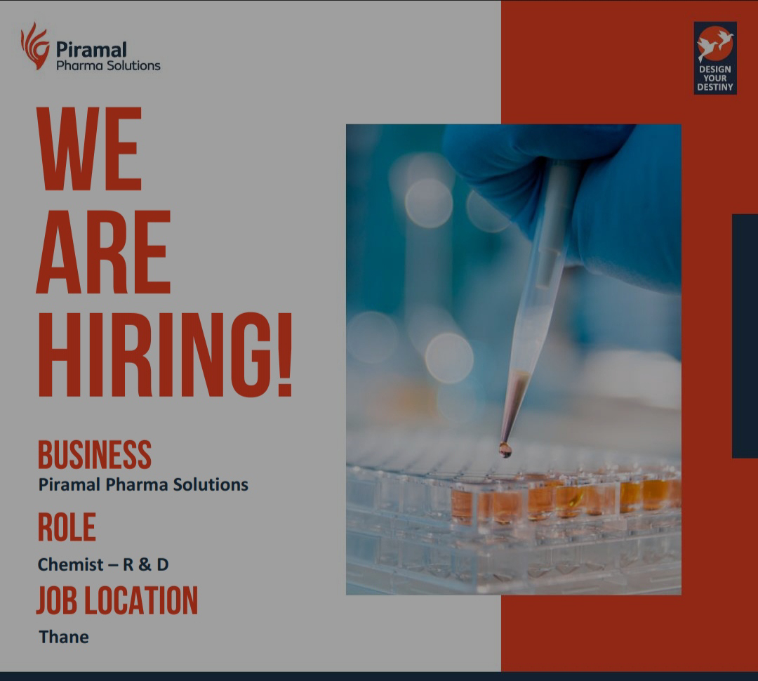 Job Available's for Piramal Pharma Solutions Walk-In Interview for MSc Organic Chemistry