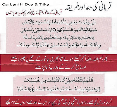 qurbani ki dua or tareeka