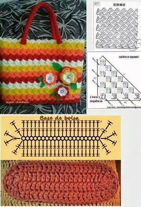 2 patrones de bolso tejido al crochet