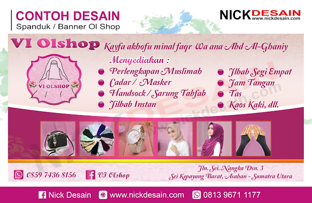 Contoh Desain banner Spanduk Olshop Pink