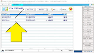 Item Wise Sales Report Restaurant Management Software