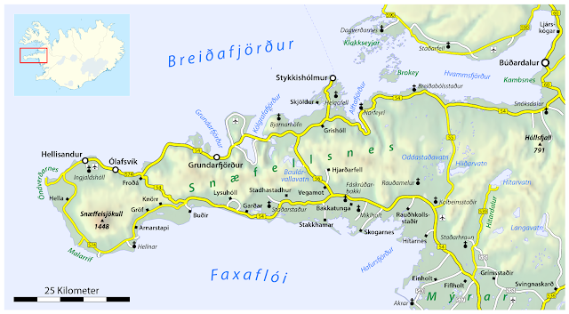 Resultado de imagen de peninsula de snaefellsnes mapa