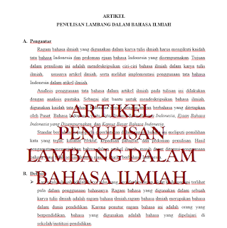 CONTOH ARTIKEL LAMBANG DALAM BAHASA ILMIAH