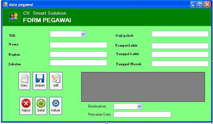 Membuat data karyawan dengan menggunakan database 