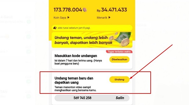 Cara Mengundang Teman di Snack Video