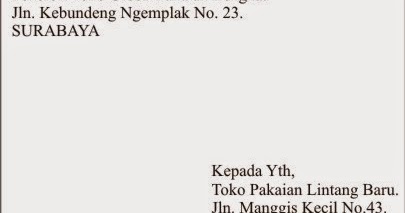 Bentuk Surat Pada Amplop