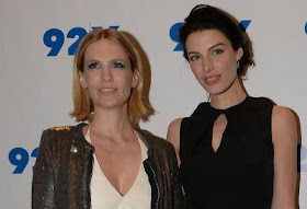 Actresses January Jones (L) and Jessica Pare