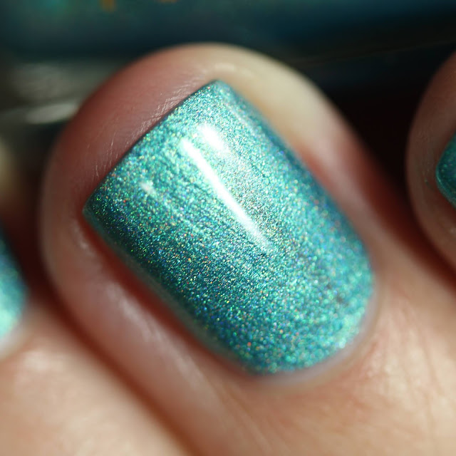 turquoise holographic nail polish
