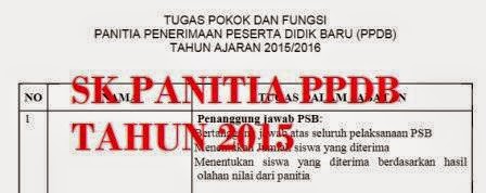 Contoh SK Panitia Penerimaan Peserta Didik Baru (PPDB 