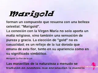 ▷ Significado del nombre Marigold