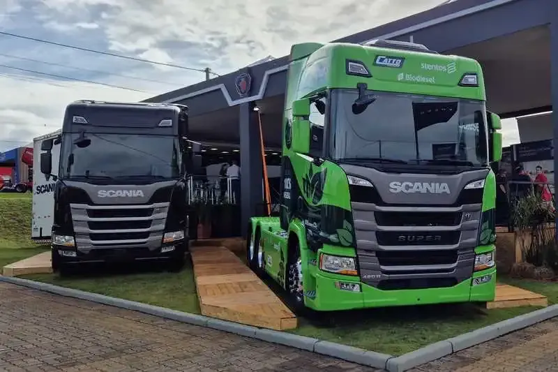 Caminhões Scania em exposição na Expodireto Cotrijal