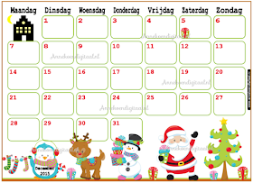 december kalender, advent kalender, kalender december, kalender voor kinderen
