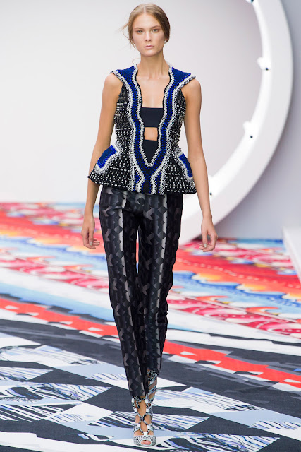 Peter Pilotto Spring/Summer 2013 cropped top print outfit