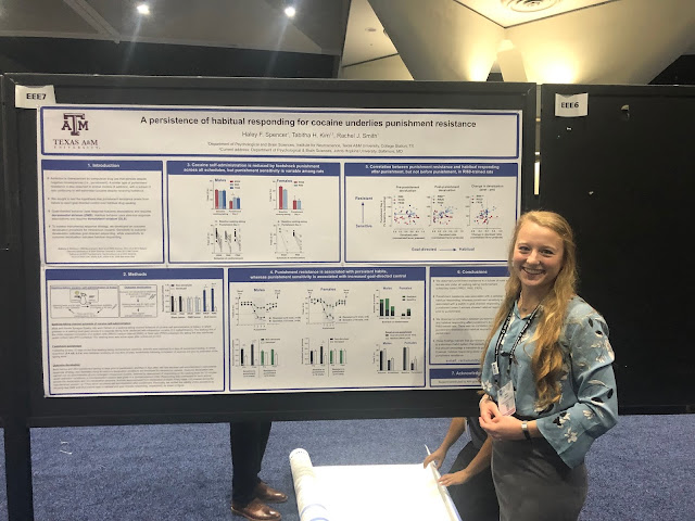 Haley Spencer presents a research poster at the Society for Neuroscience conference in San Diego, California.