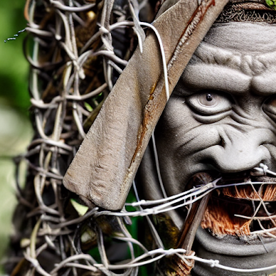 Troll in barbed wire