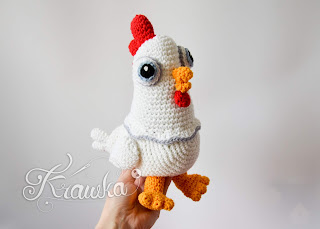 Krawka: Crazy Easter chicken crochet pattern by Krawka chicken, hen Easter decoration pattern Paw Patrol inspired Chickaletta