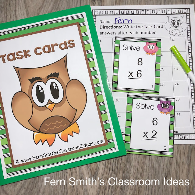 Click Here to Download This Cute Owl Themed Multiplication and Division Task Cards Bundle #FernSmithsClassroomIdeas