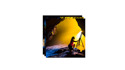 Mulher pintando tela em uma caverna, IA do Canva. #PraCegoVer