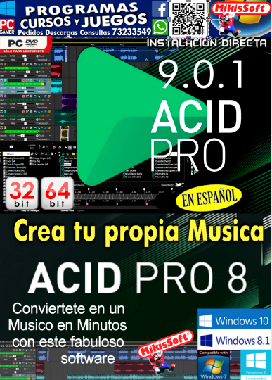 ACID PRO 9.0.1 - ACID PRO 8 - EN ESPAÑO CREACION DE MUSICA - 32 64 BITS