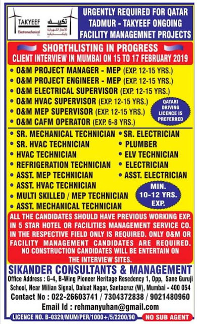 Qatar Tadmur Takyeef Ongoing Project Jobs 