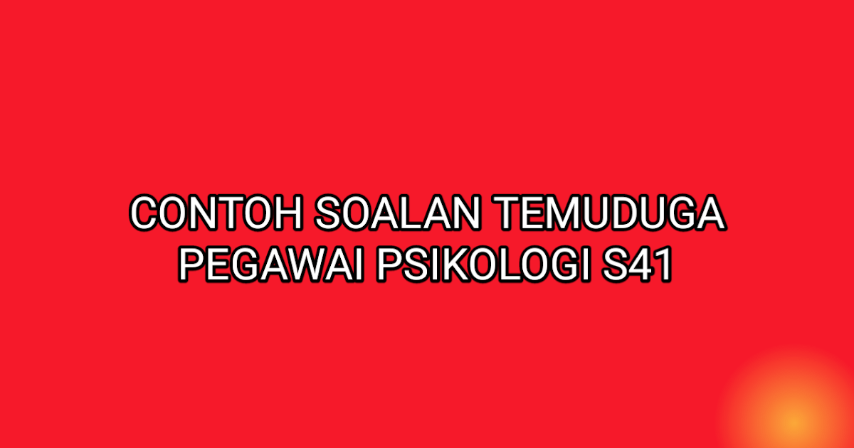 Contoh Soalan Temuduga Spa 2019 - Tersoal m