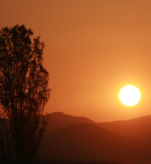 Summer sunset over the Greek Mountains