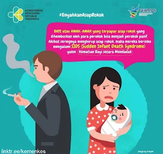 Bayi atau anak-anak yang terpapar asap rokok yang dihembuskan oleh para perokok bisa menjadi perokok pasif.