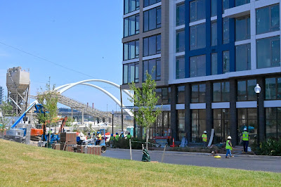 Washington DC's Buzzard Point apartment building has views of the Frederick Douglass Memorial Bridge and Anacostia River