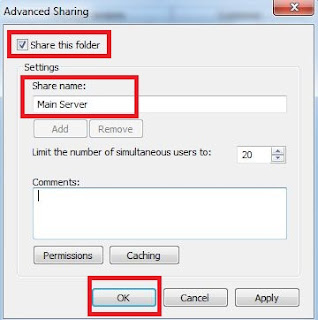 Server name, computer sharing, network connection