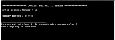 Conversion between Decimal to Binary