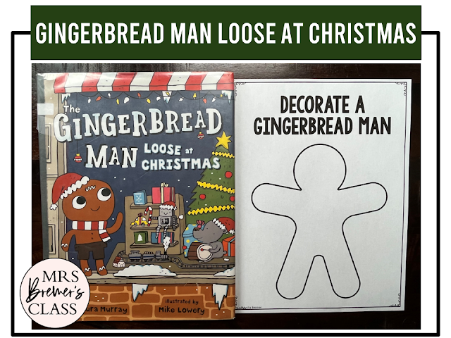 Gingerbread Man Loose at Christmas book activities unit with literacy printables, reading companion activities and a craft for Kindergarten and First Grade