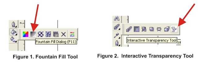 fountain fill and transparency fill tool of Coreldraw X3
