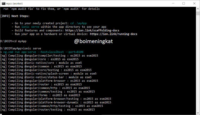 Cara Instal Ionic Framework di Windows 7/8/10