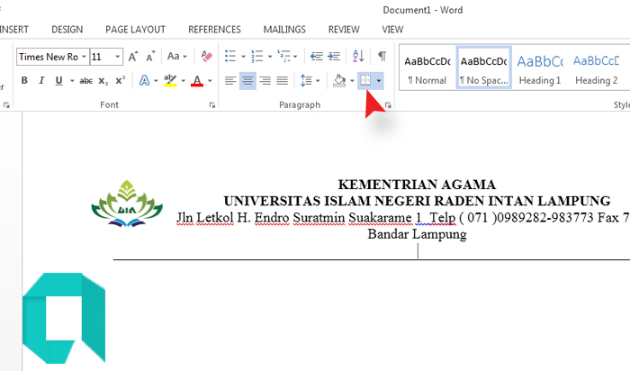 Cara Membuat KOP Surat Resmi Di Word Dengan Logo