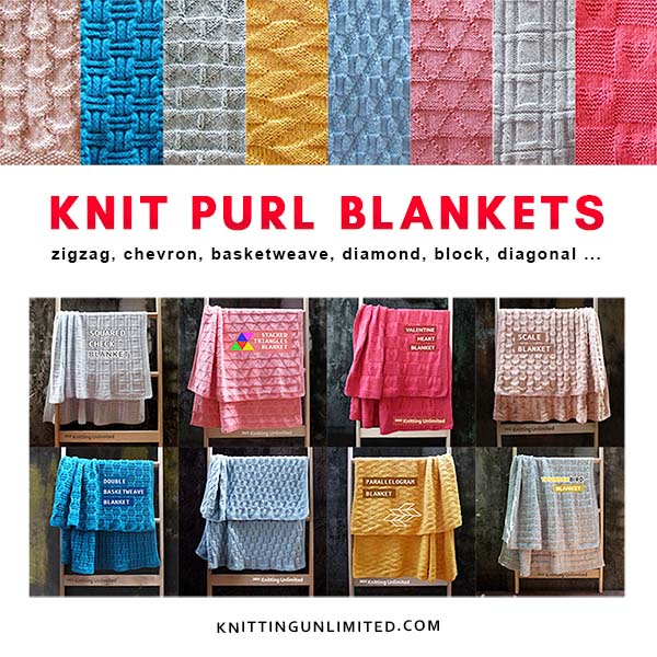 Knit Purl blankets. Free patterns