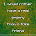 I would rather have a real enemy than a fake friend